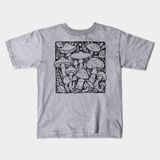 Mushroom Doodle Art Kids T-Shirt